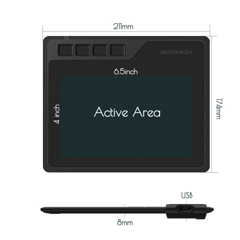 Mesa Digitalizadora Desenhos Gaomon S620 Tec