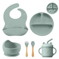 Kit Introdução Alimentar Silicone + Madeira - 8 Peças